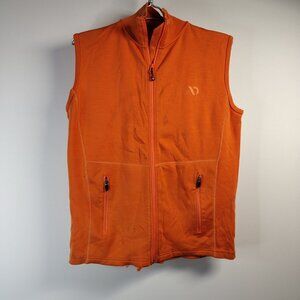 First Lite Vest Mens Small Orange Merino Wool Springer Hunting Full Zip USA